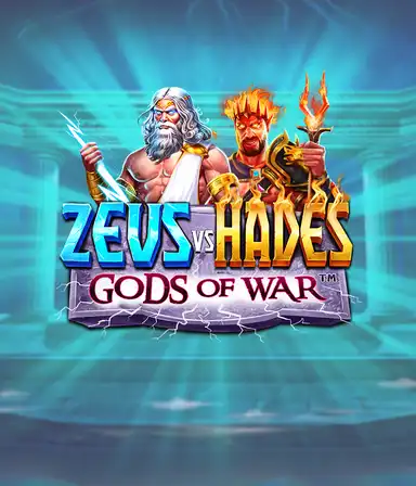 Um confronto épico em o jogo Zeus vs Hades Gods of War slot da Pragmatic Play, ilustrando o poderoso Zeus, o Hades do submundo e símbolos antigos.